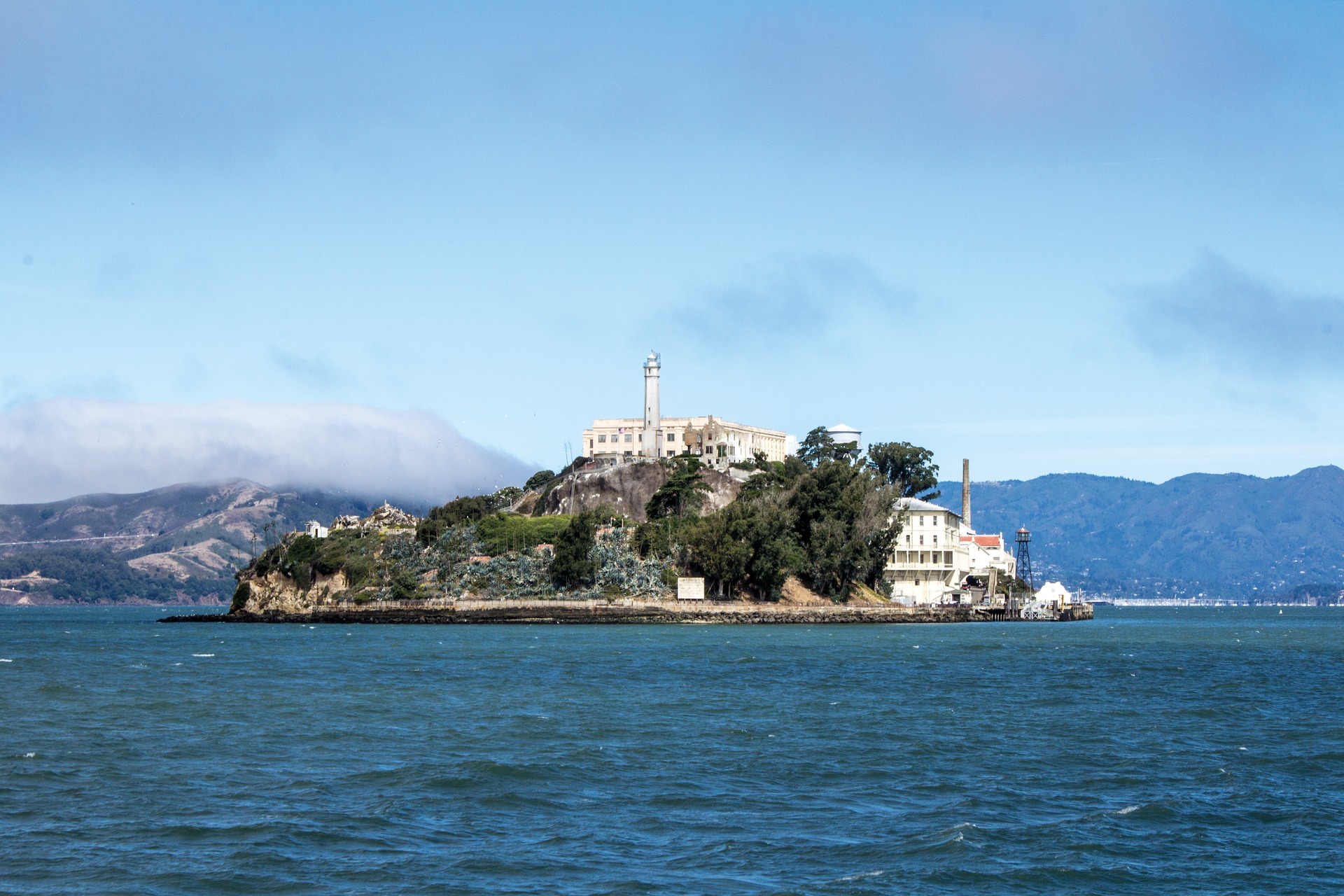 The island of Alcatraz from San Fransisco waters.